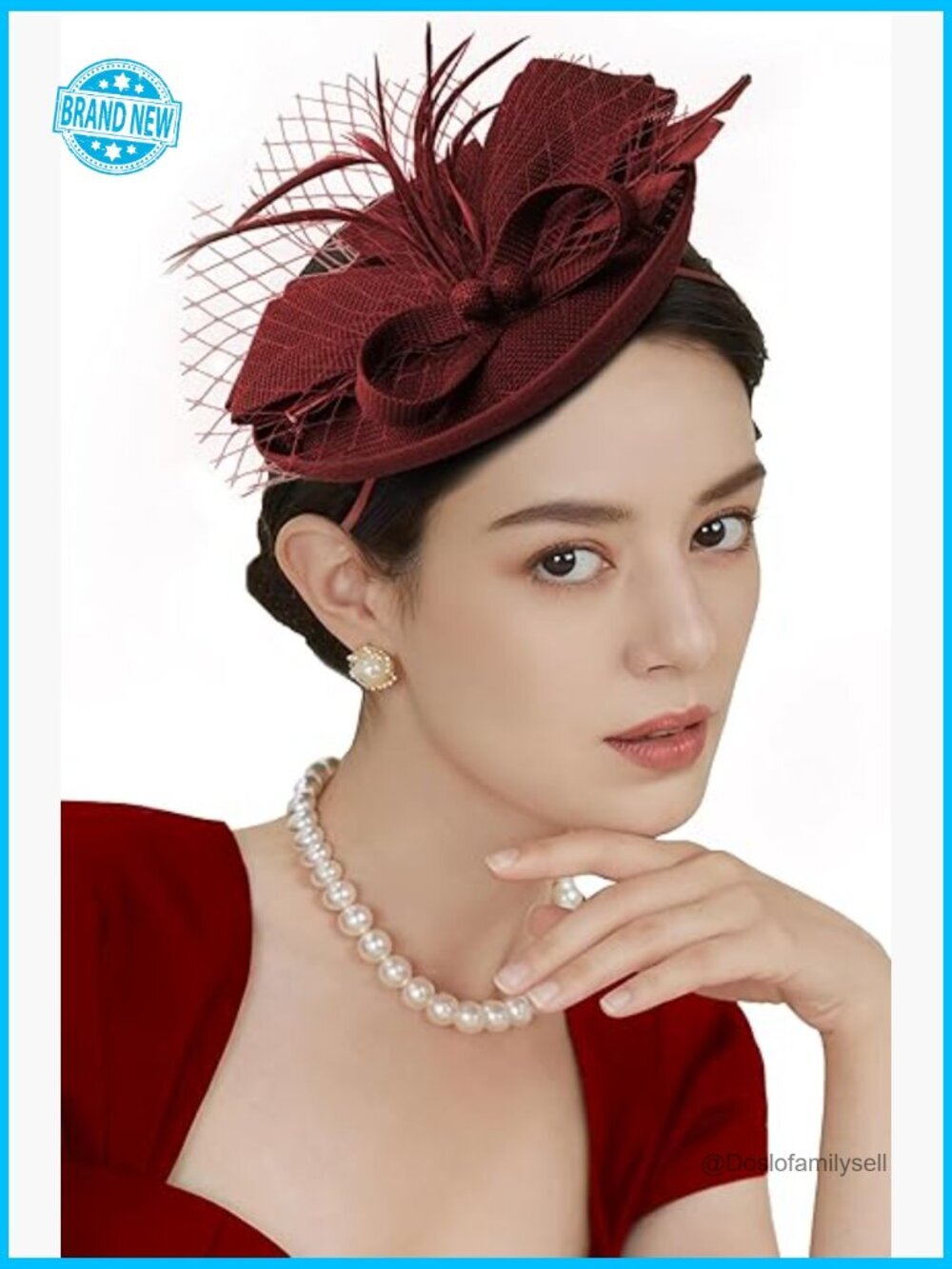 Fascinator Hat with Feathers Tea Party Derby Headband Hair Clip Elegant